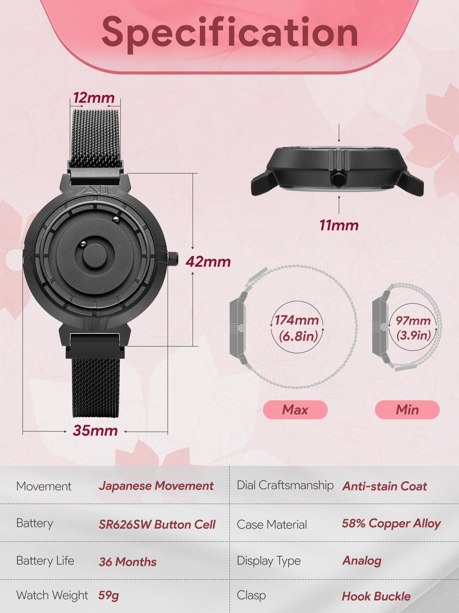 EUTOUR Ologio Donna Magnetico Lusso Fashion Nessun Vetro Cuscinetto a Sfera Quarzo Orologi da Polso da Donna 36mm