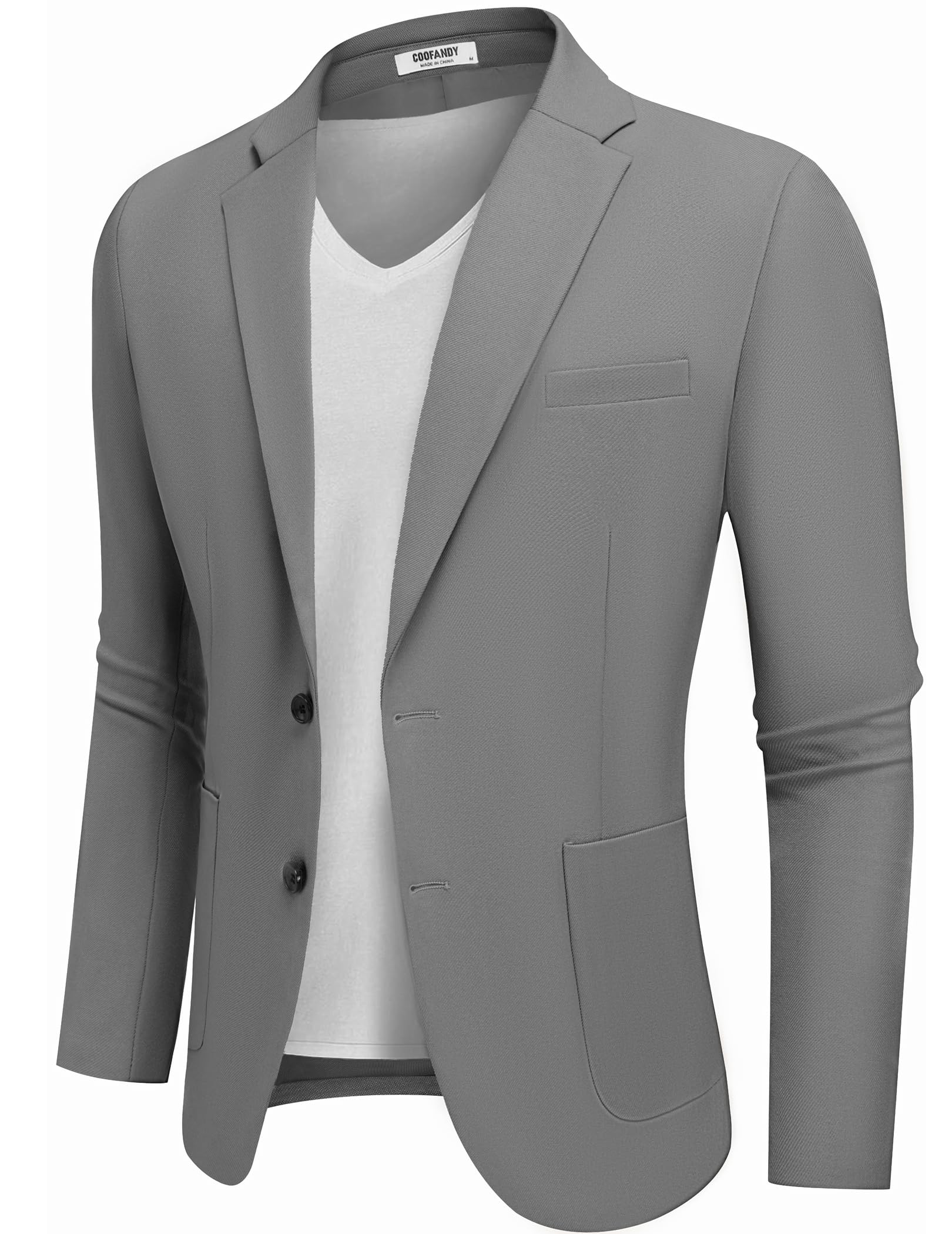 COOFANDY Giacca da uomo casual slim fit due bottoni giacca leggera maglia cappotto sportivo