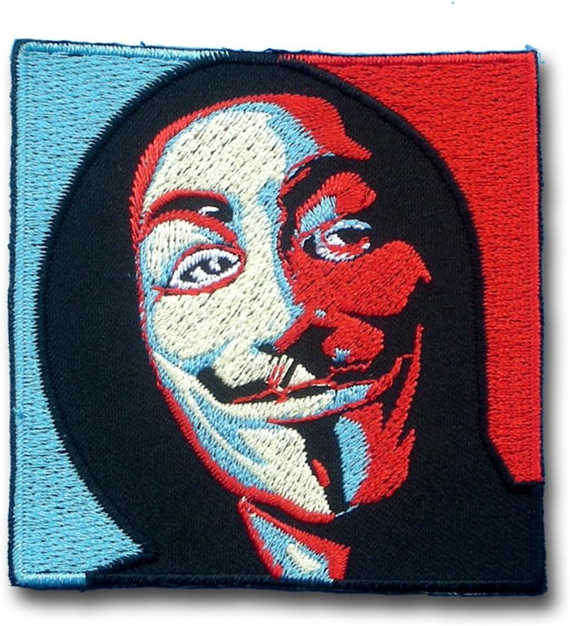 Vendetta Anonymous Guy Fawkes Mask Patch Iron on Sew Applique Embroidered patches