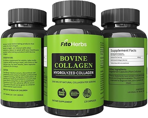 Miniatura 2 de Cápsulas veganas de colágeno bovino, potentes suplementos para hombres y mujeres, suplemento de péptidos de colágeno bovino hidrolizados para apoyo