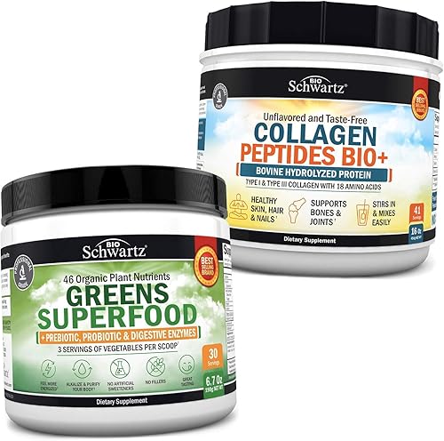 Polvo Super Greens + Colágeno Peptides Proteína en polvo Soporta digestión saludable y salud intestinal Ayuda con un manejo saludable del peso