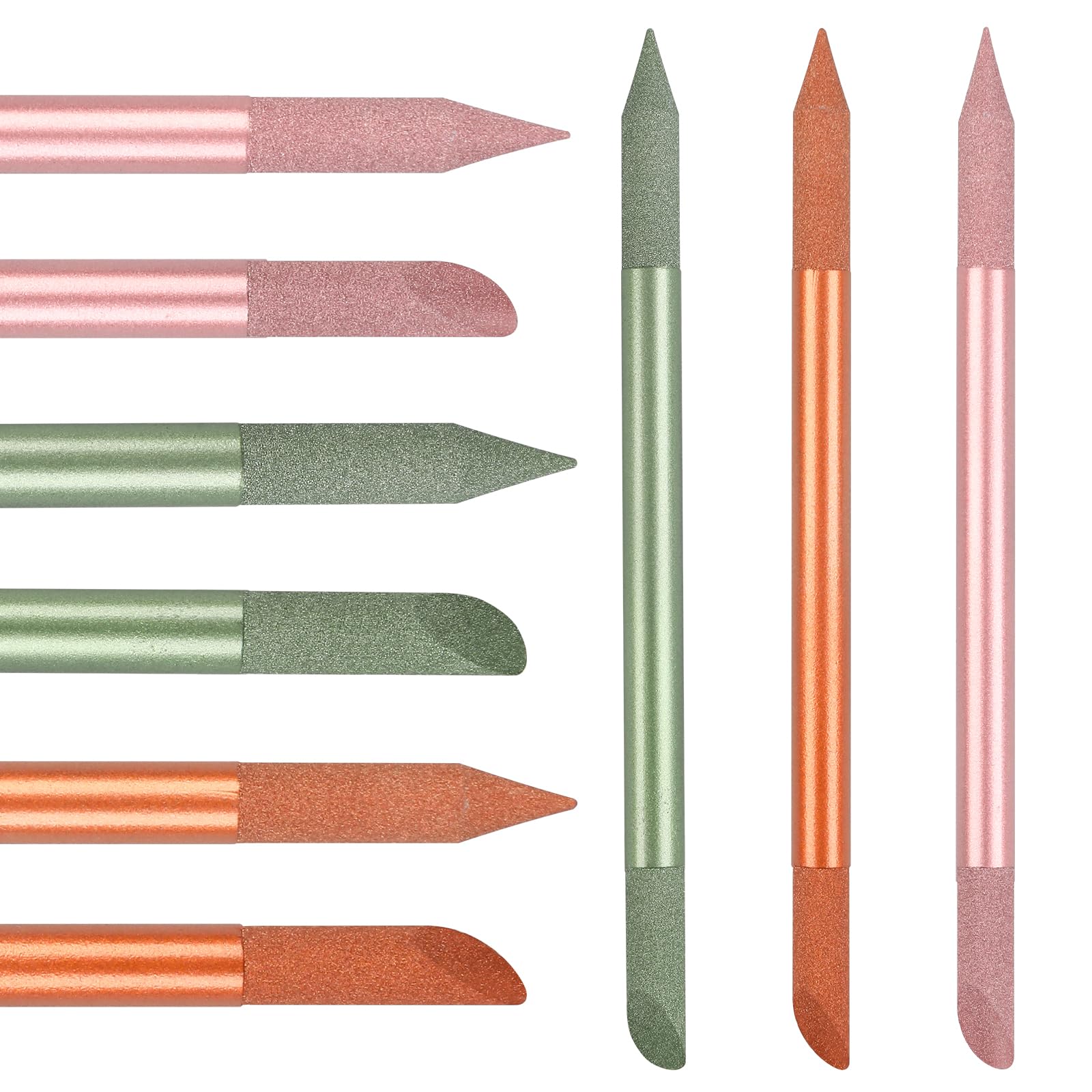 Nagelhautschieber aus Glas, 3 Stück, Kristall-Nagelhautschieber, doppelseitige Glas-Nagelfeile und Nagelhautschieber, Stick-Set, Maniküre, Pediküre, Nagelhautschieber, Werkzeuge für Nägel und