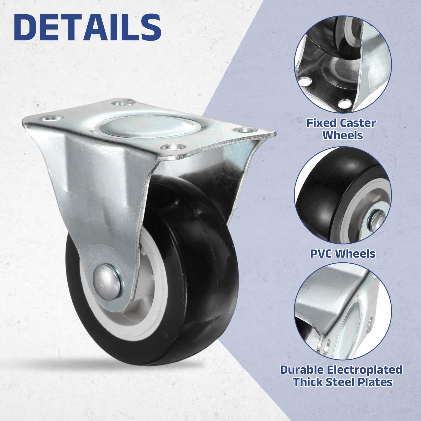PATIKIL 2 Inch Fixed Caster Wheels - Image 3