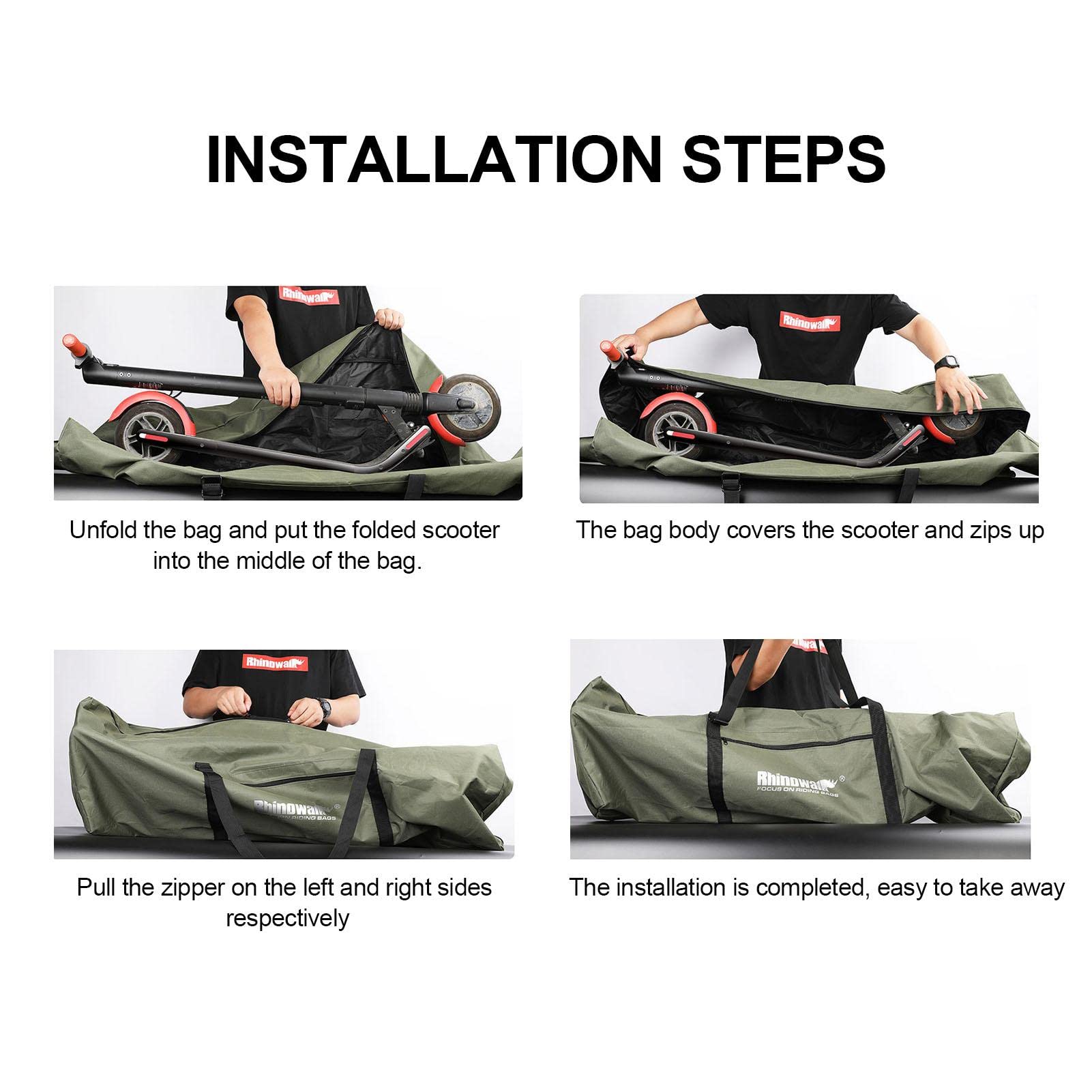 A/R Sac de transport pour scooter électrique, sac de transport portable pour scooter, 120 x 22 x 41 cm, sac universel pour scooter électrique, étanche et résistant à l'abrasion