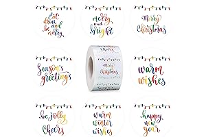 Sinmoe Christmas Happy Holidays Stickers Roll - A Festive Touch for Your Merry Seasonal Celebrations