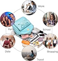 Vista 6 de Mochila de piel para niñas, estilo Bowknot, 3 piezas de mochila, bolso y monedero a la moda, para mujer