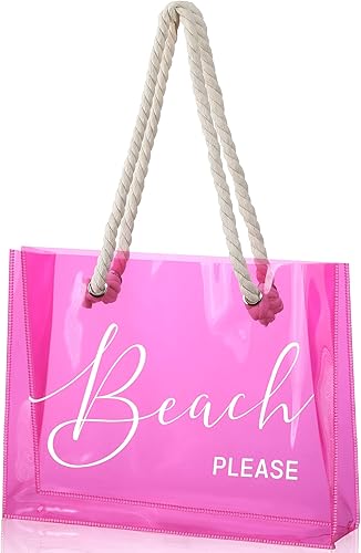 Miniatura 8 de Bolsa de playa transparente de PVC transparente, bolsa de playa grande para mujer, bolsas impermeables para estadio para fiesta de verano en la