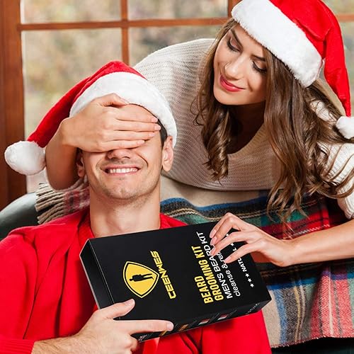 Miniatura 7 de Ceenwes Kit mejorado de aseo para barba: acondicionador, aceite, cepillo, peine, bálsamo, tijeras, bolsa de almacenamiento para recortar barba y