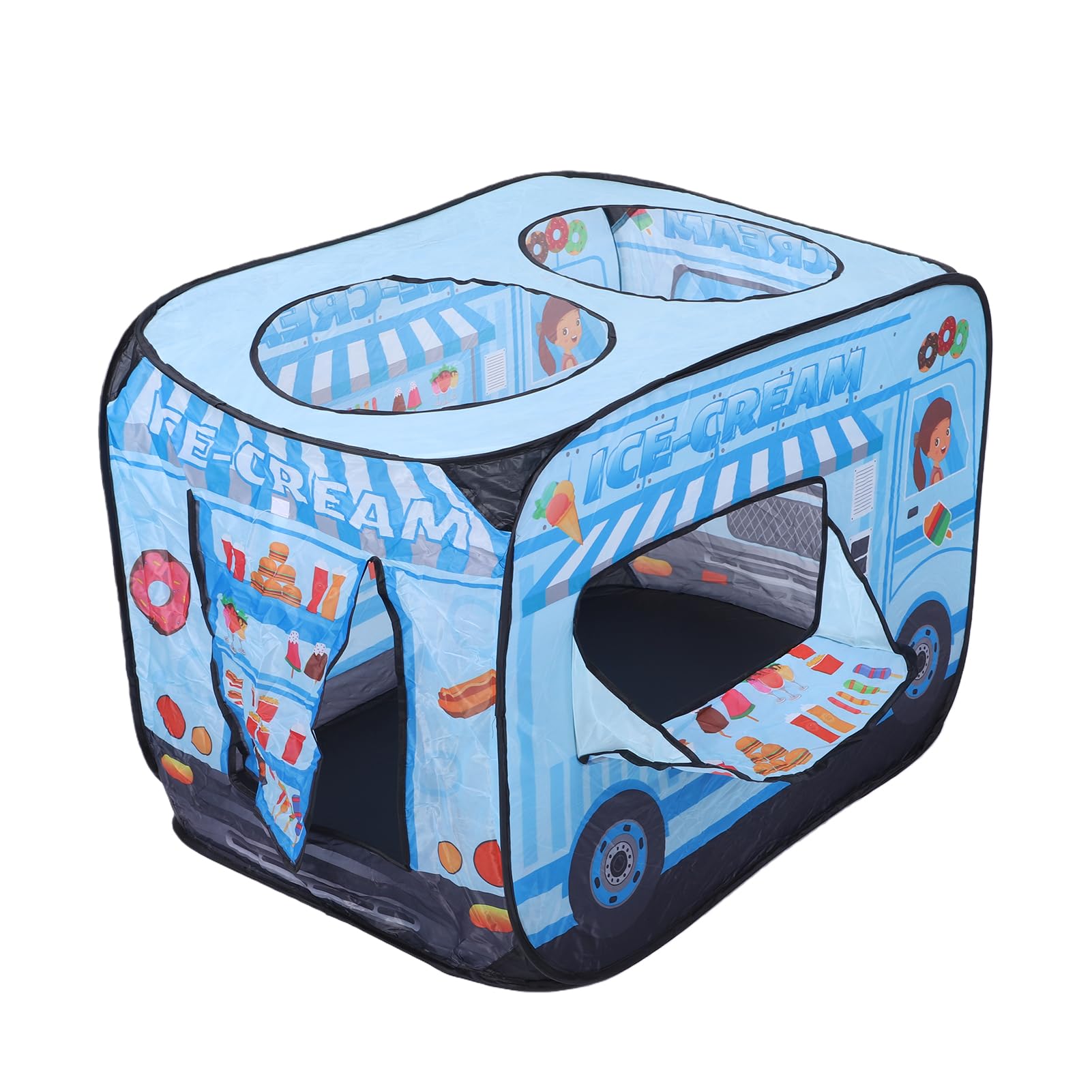 Keenso Kids Play Tent, Kids Playhouse, Pop-Up Tent Safe and Sturdy Easy Installation Pop Up Play For Boys Girls Baby (Ice Cream Truck Blue)
