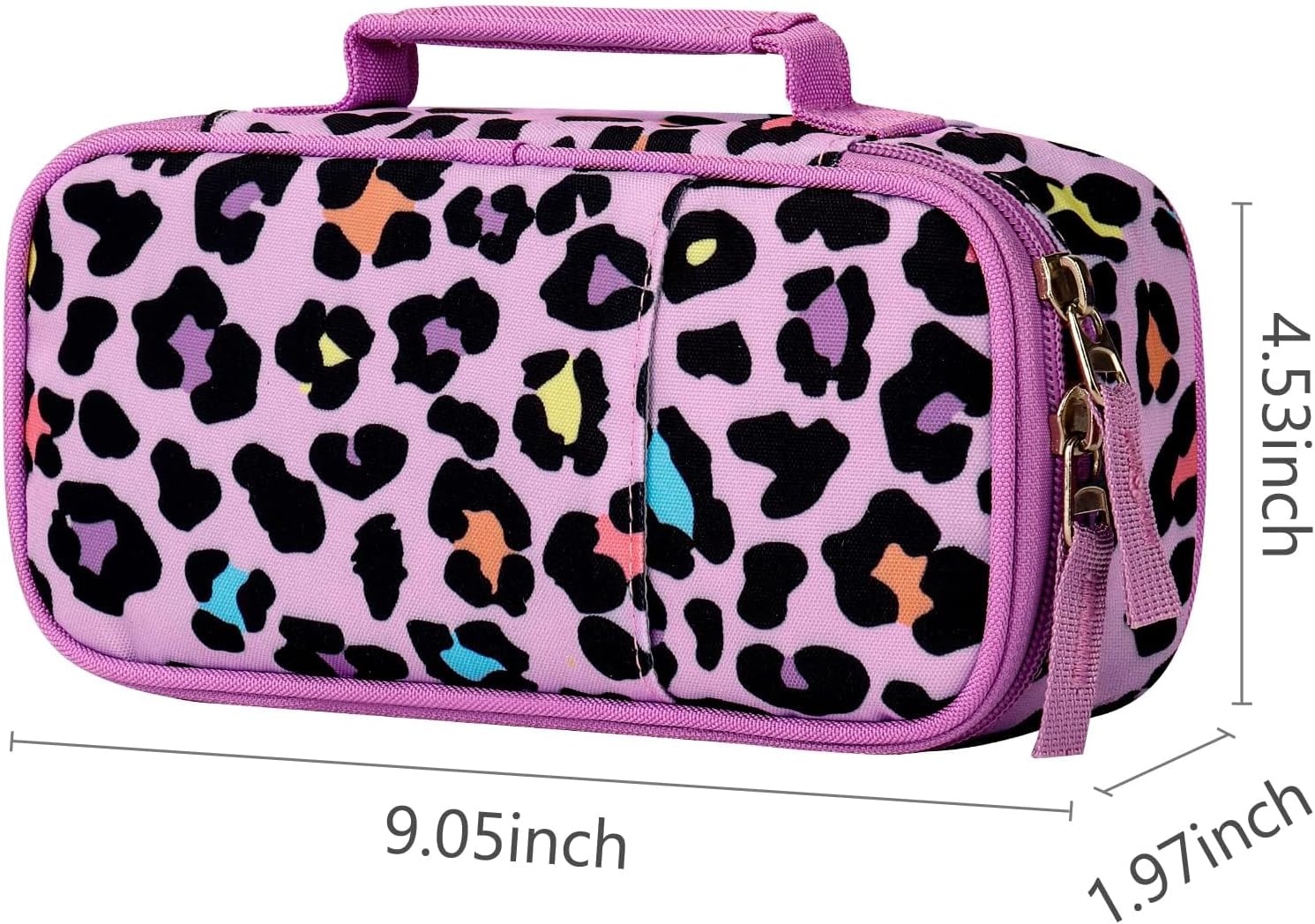 Choco Mocha Cheetah Backpack and Lunch Bag Set for Girls, Kids School Backpack and Lunch Box Set for Elementary School 17 Inch Bookbag, Leopard Pink
