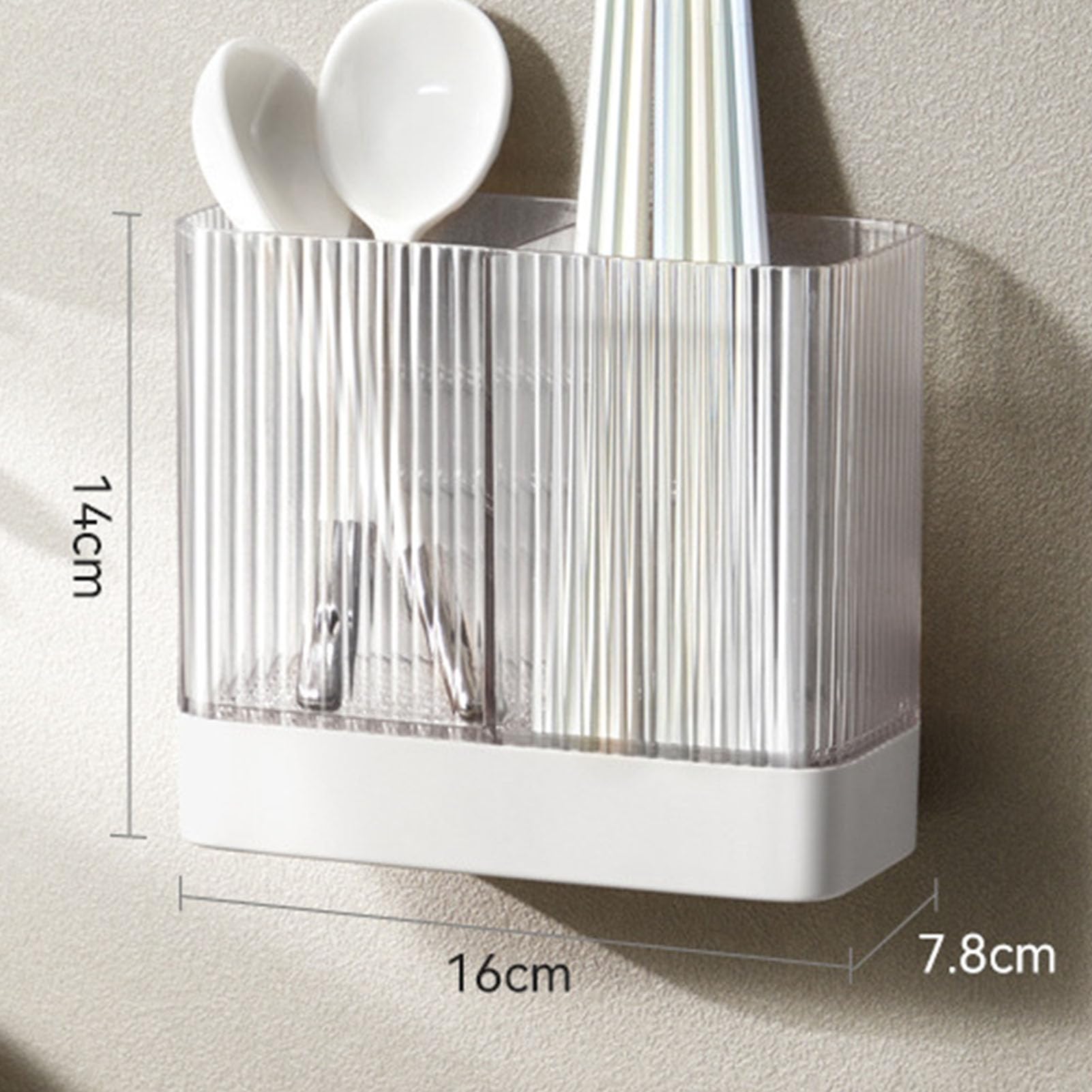 Kitchen Utensil Holder, Cooking Utensil Crock Wall Mounted Utensil Organizer Countertop Utensil Storage Organizer Caddy for Kitchen(White)