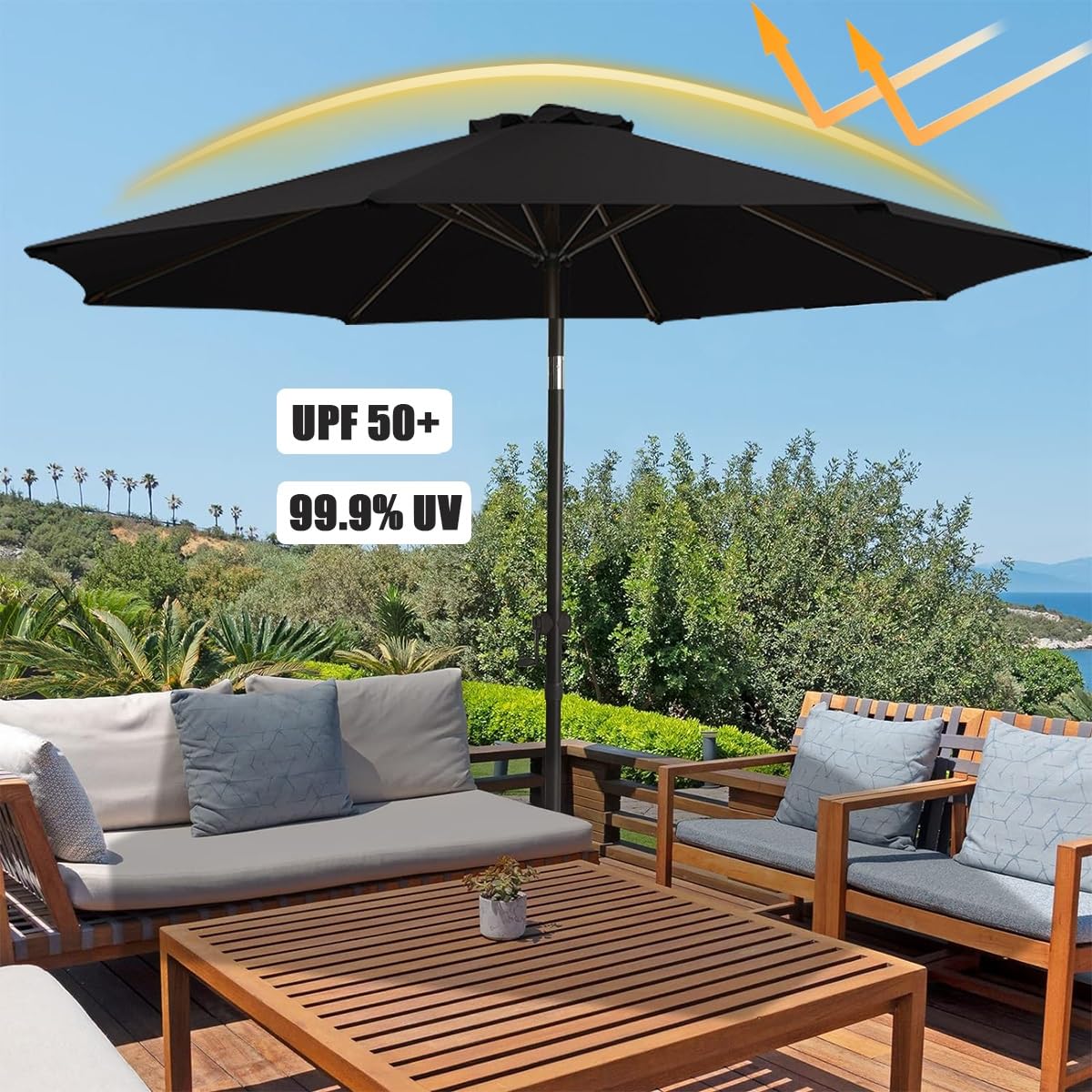 9 foot square patio umbrella PURPLE LEAF 9 ft Square 360 Degree Rotation Patio Cantilever Umbrella - Bed  Bath & Beyond
