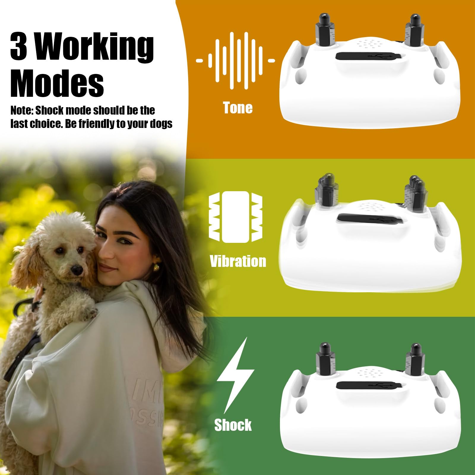 Cloture Electrique pour Chien, 3 Modes Clôture Anti-Fugue, Collier Anti Fugue Chien sans Fil GPS, Étanchéité IP67, Rayon 20-800m, Collier de Dressage【Uniquement pour Une Utilisation en Extérieur】