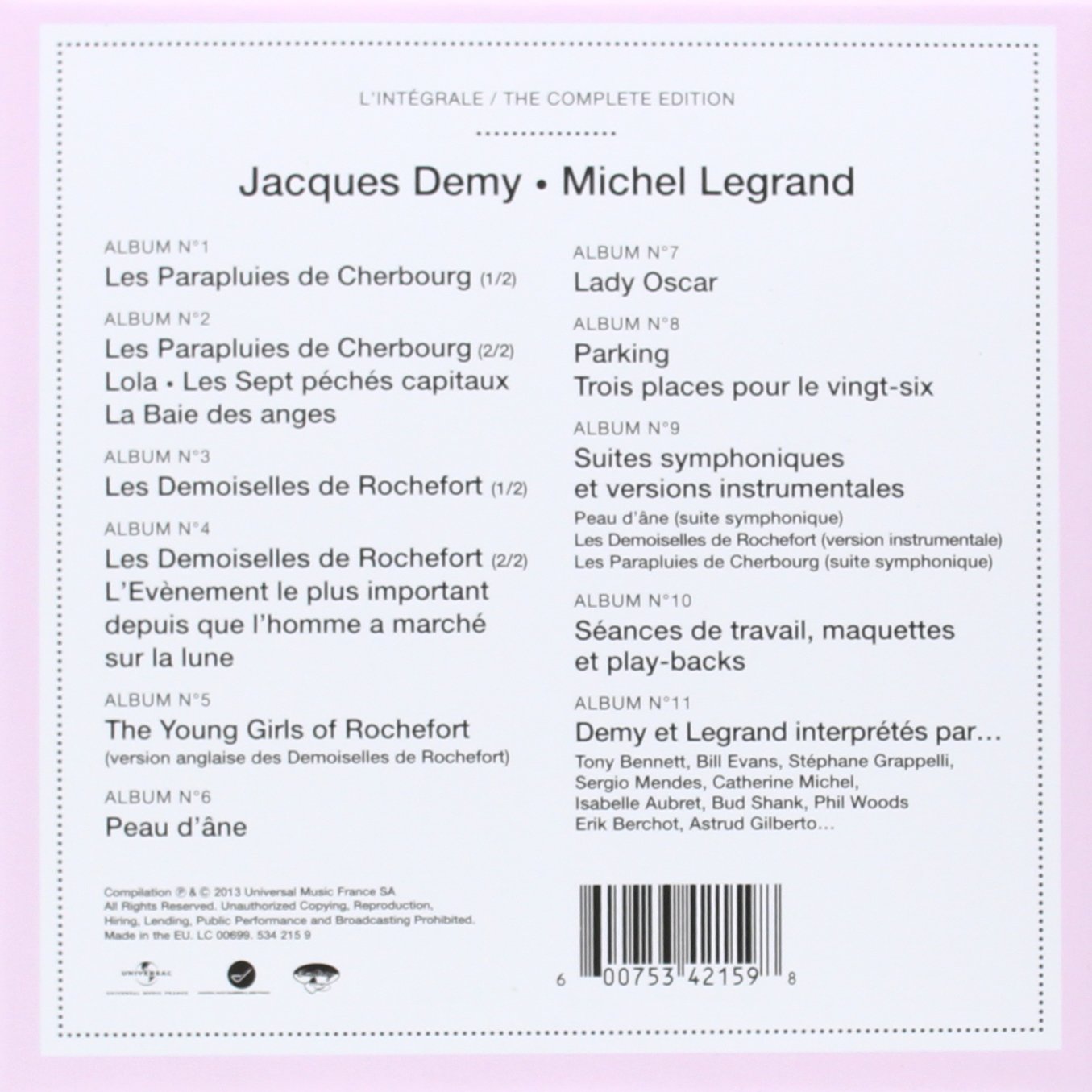 L'Integrale Complete Edition Jacques Demy & Michel