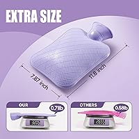 Vista 4 de FORICOM Botella de agua caliente, 2L, retención de calor de 6 horas, almohadilla térmica de PVC, fácil de usar, bolsa caliente para calambres, rosa