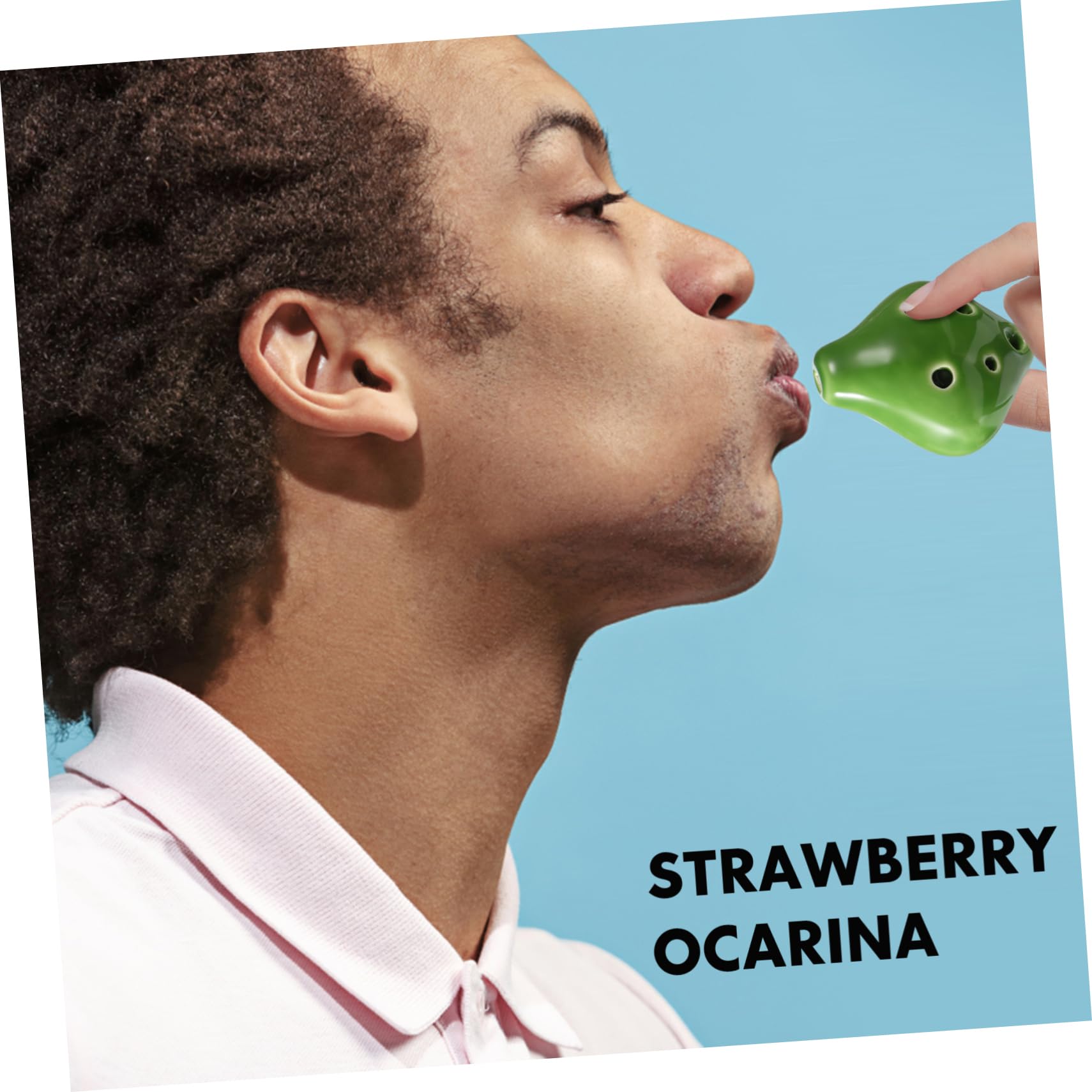 Yardwe 6Hole Ocarina Ceramic Alto Ocarina for Beginners with Music Score Cute Strawberry Pendant Design Practice Instrument for Adults