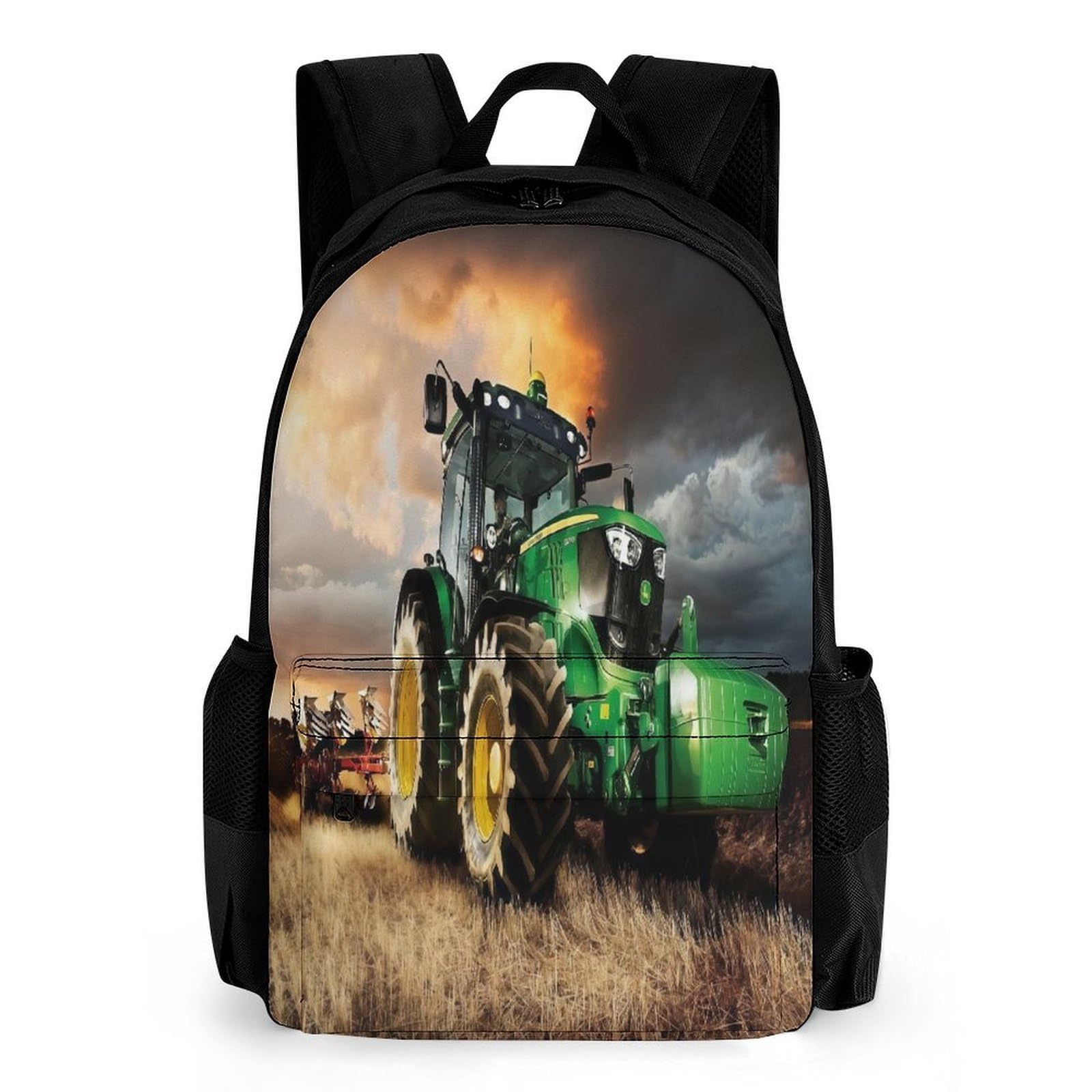 QPIRINMEX Little Kids Backpack, Toddler School Bag Children Primary Schoolbag Tractor Book Bag Waterproof Patterns Rucksack Casual Daypack for Girls Boys Aged 6-16 Years
