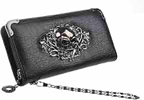 Amazon.com: HOYOFO Skull Wallets for Women Zip Around Clutch with