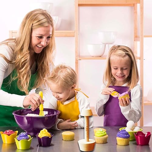 Miniatura 2 de MSART - Molde de madera para hacer magdalenas, pasteles de pecana, tartas de queso y postres.