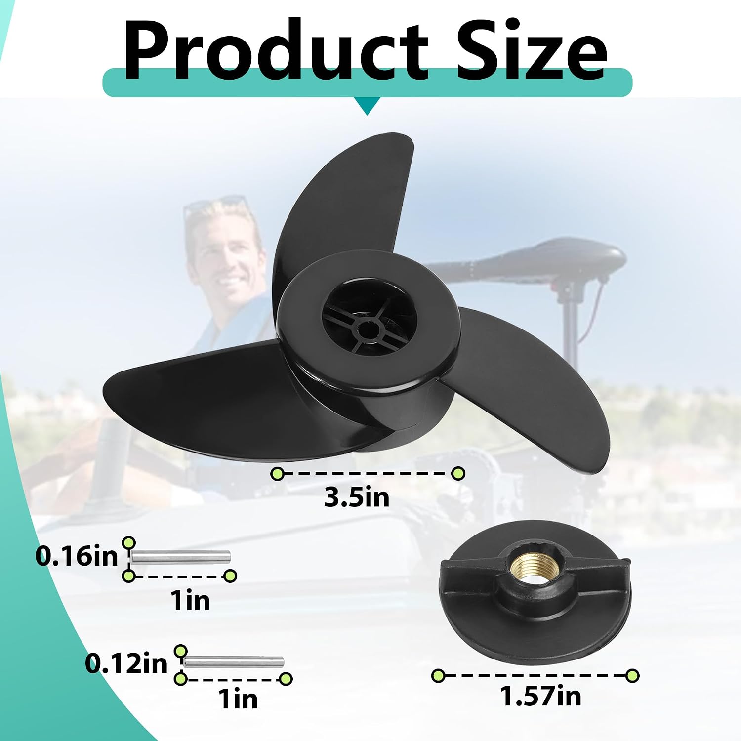 MGA089B Black 3-Blade Propeller, for MotorGuide 3.5 Trolling Motor | Compatible With MotorGuide R3 55lb/W55/Xi5/36v/75 Wireless Trolling Motors, Precisely Tuned, Stable Power