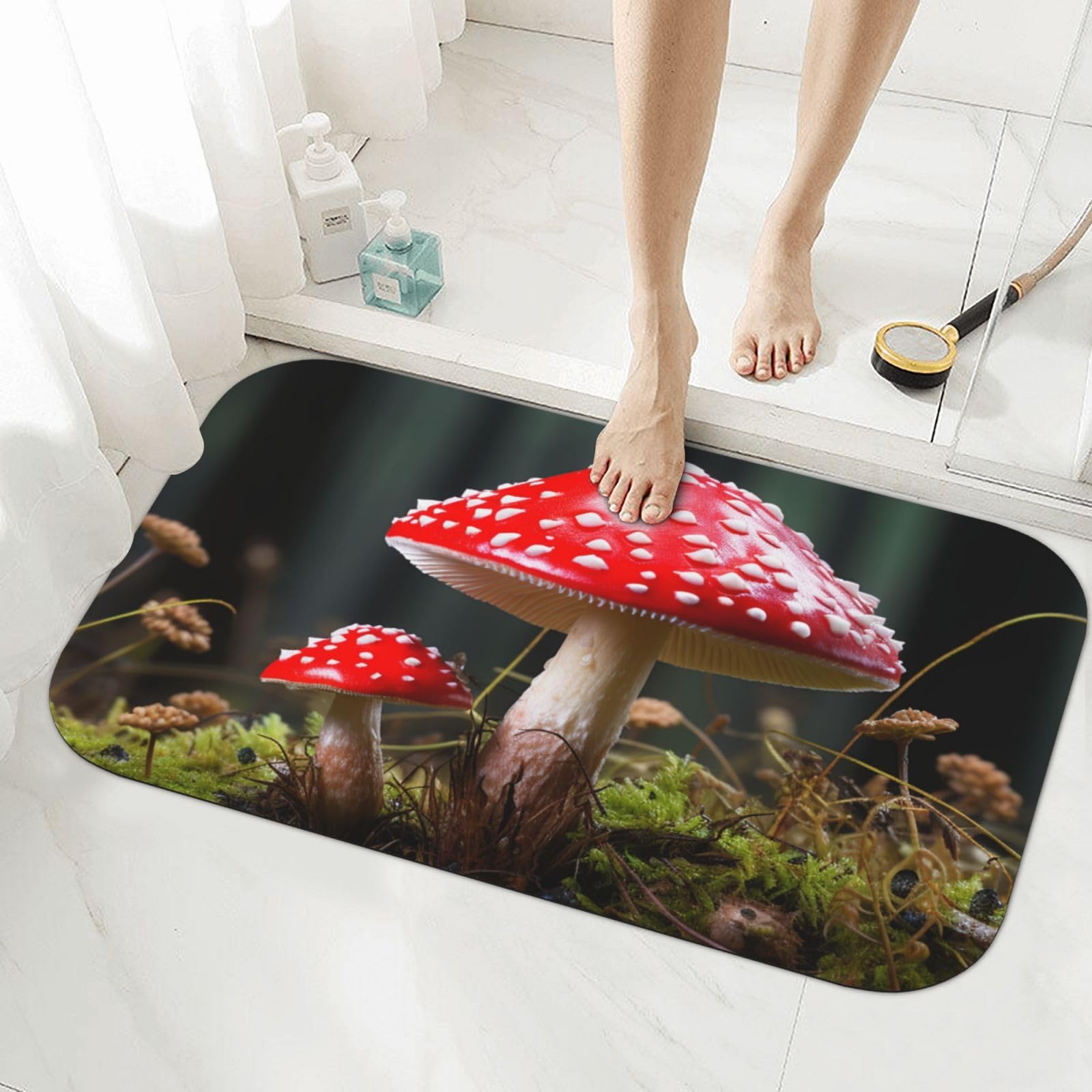 Tapis de douche diatomite super absorbant et anti-glisse style champignon