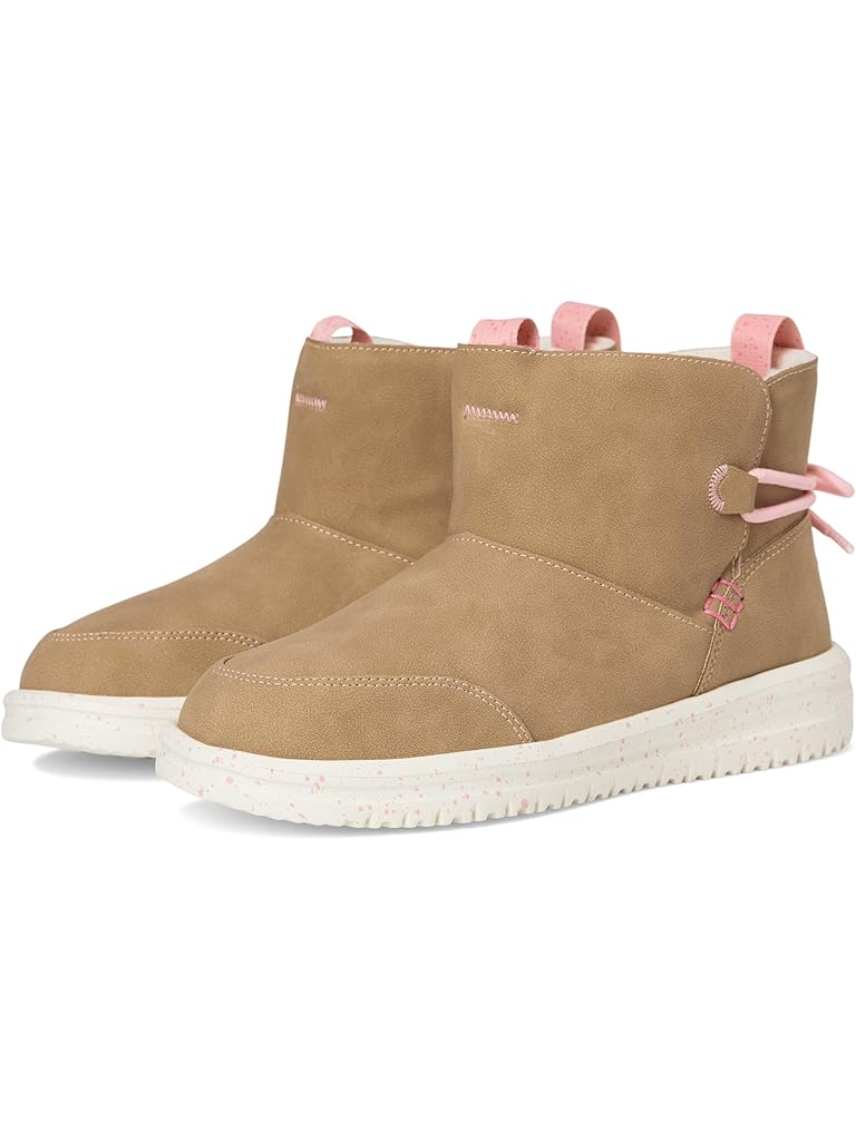 Brown Hey Dude Camden Bow Boots Cozy (Little Kid/Big Kid)