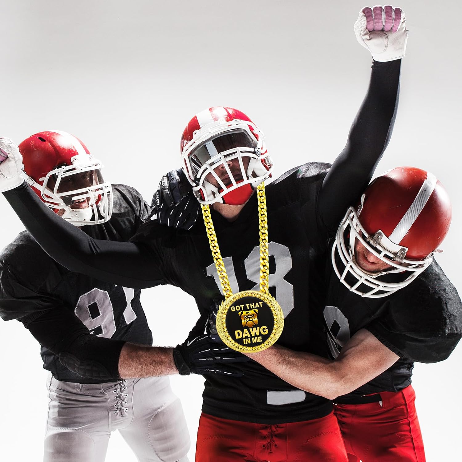 Misdary Got That Dawg in Me Turnover Chain Medal 6" Big Medal Necklace Award for Football MVP Necklace Sports Competitions Prize Gifts and Party Favors