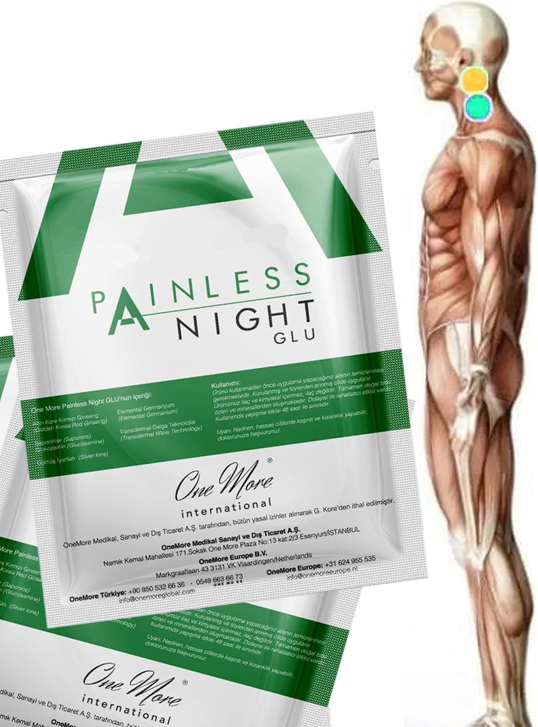 Painless Night GLU - Cerotti doloranti con ginseng rosso, 25 pezzi