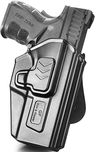 Vista 7 de Gun & Flower OWB Paddle Holster for Springfield XD 4'' / XD-S 3.3'', CZ P10C / P10S, Beretta 92FS / M9 / 92FS Rail – Index Finger Release, Right