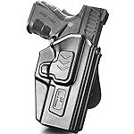 Springfield 45 XD Holster, OWB Holster Fit Springfield XD 4\'\' Service Model 9MM/.40 S&W/.45 ACP. Outside Waistband Carry Paddle Holster. Adjustable Cant - Right Hand Black