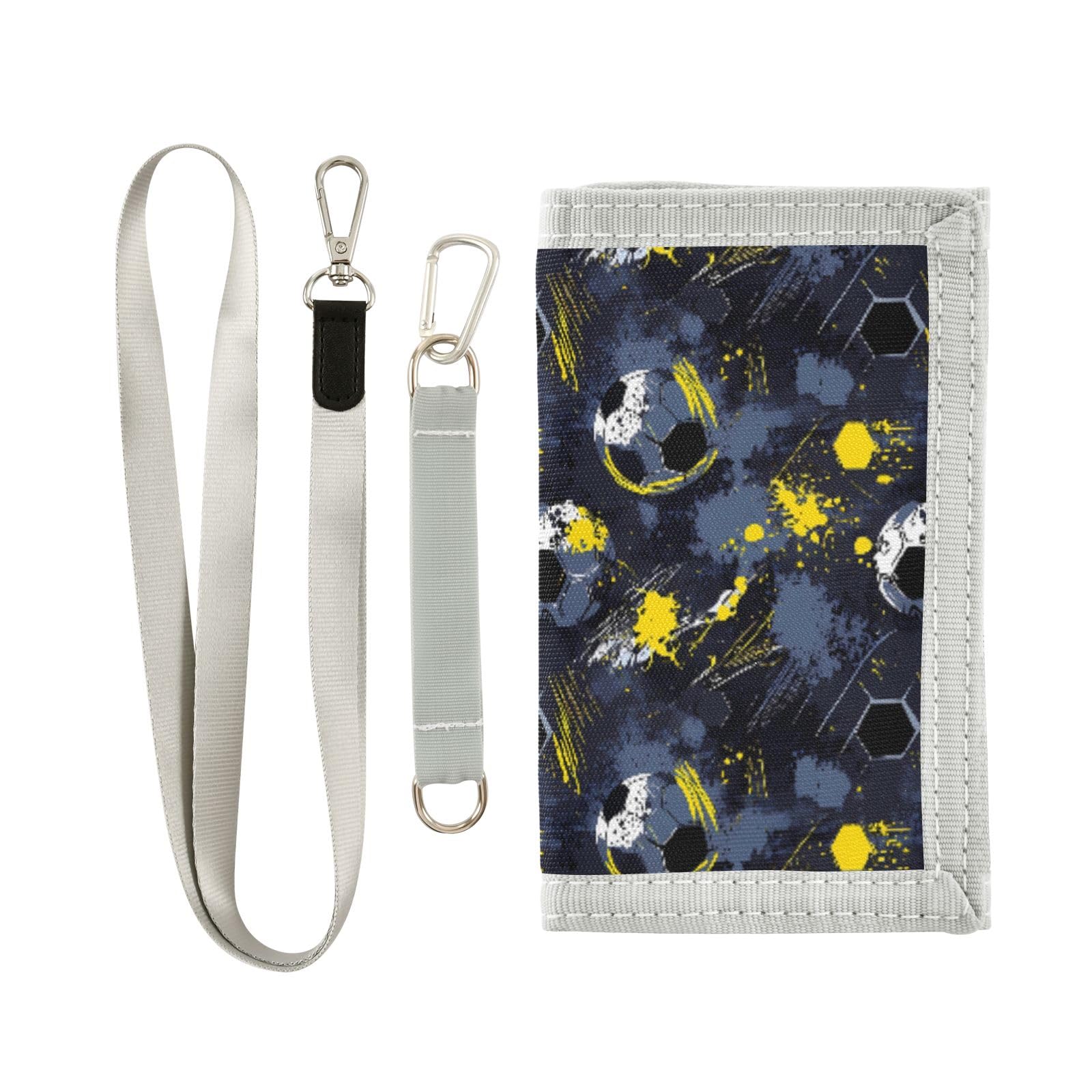 ALAZA Kids Wallets for Boys Girls Toddler Trifold Wallet Children Small Grunge Football with Zipper Coin Pocket