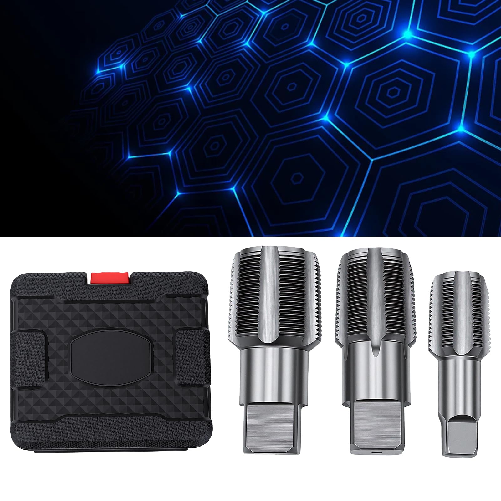 Bewinner Juego de Grifos de Plomería con Rosca Manual, 3 uds., 1 Pulgada, 1-/2 Pulgadas, /4 Pulgadas, Grifo de Tubería NPT de Acero Al Carbono para Construcción Automotriz