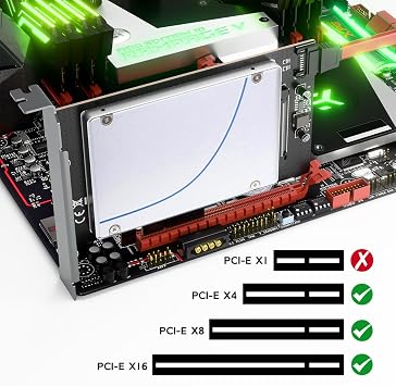 MAIWO U.2 to PCIe 4.0 X4 Adapter Card for 2.5 inch U.2 SFF-8639 SSD, 64Gbps PCIe 4.0 X4 Full Speed, Support 2.5 inch SATA SSD/HDD - SATA Cable Included