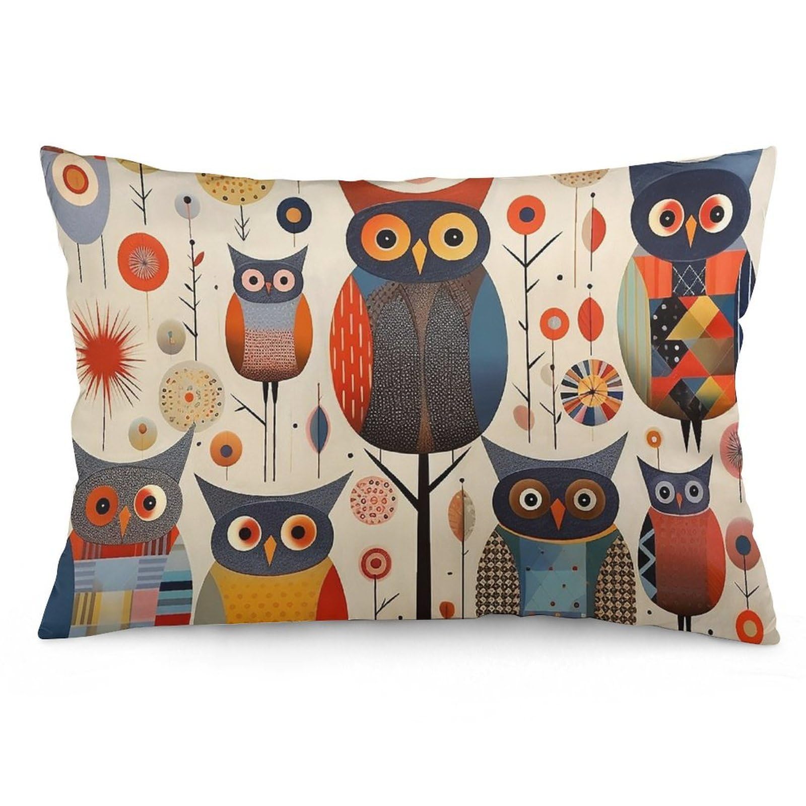 NTVOWPZO 2 Pack Decoration Throw Pillow Covers 12 "x20 Pillowcases Covers Patchwork Owl Pillowcases Modern Farmhouse Home Decor Sofa Cushions Covers for Couch Bed Living Room