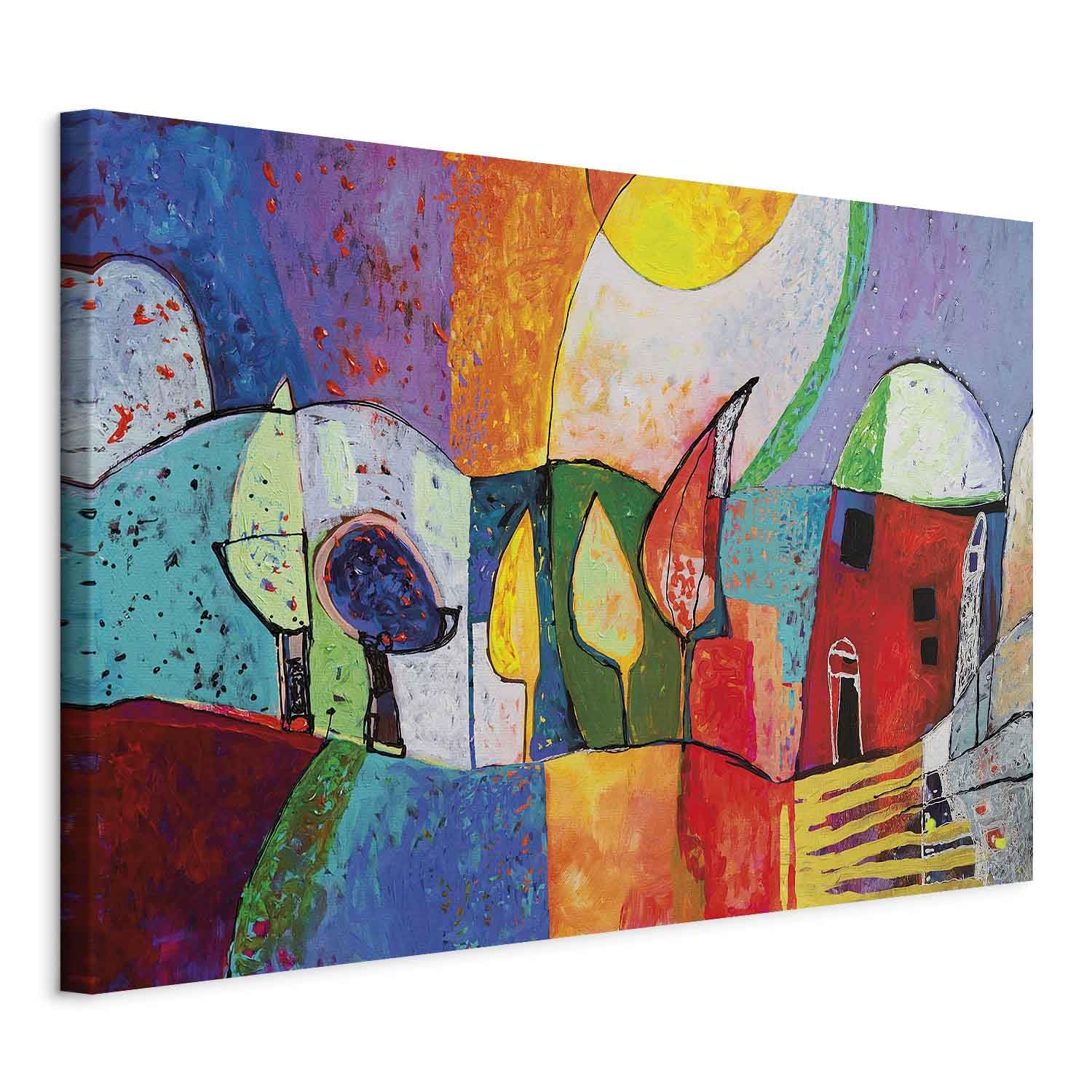 B&D XXL - Tableau Décoration 90x60 cm 1 Partie - Impression sur Toile Cadre en Bois Salon Chambre Déco Murale Tableaux Maison Bureau Cuisine - Abstrait Artistique 0104-12