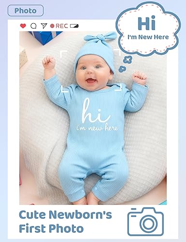 Vista 2 de Conjunto de 3 piezas para bebé recién nacido, mameluco + sombrero + guantes, traje de regreso a casa