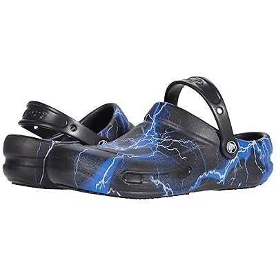 Crocs Work Bistro Graphic Clog Clog/Mule Shoes Black/Lightning Bolts