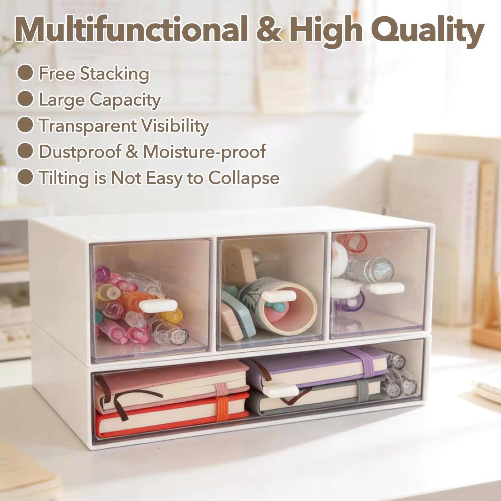 2 cajas de almacenamiento para bolsas de té, cajas de té de plástico para bolsas de té, cajones apilables, organizadores de cocina, cajas de bolsas de té para café, azúcar, especias