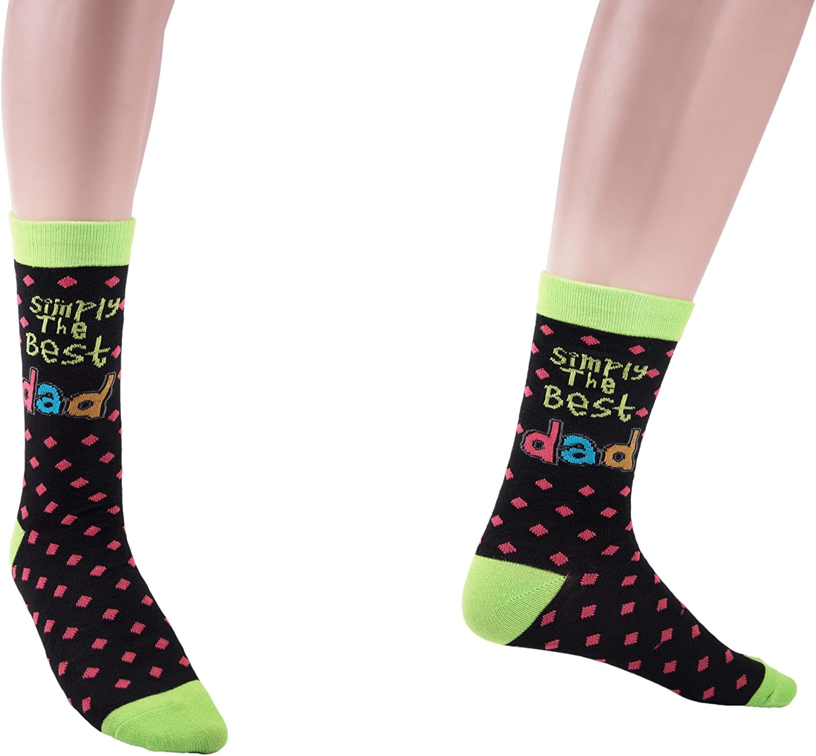 SHATCHI Men's Shatchi Simply The Best Novelty Socks for Father Mother s Day Uncle Auntie Nana Brother Sister Bo, Black and Green, One Size UK
