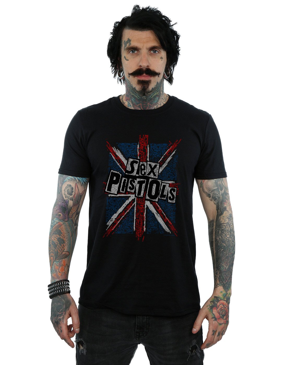 Absolute Cult Sex Pistols Men's Anarchy Flag T-Shirt Black XX-Large