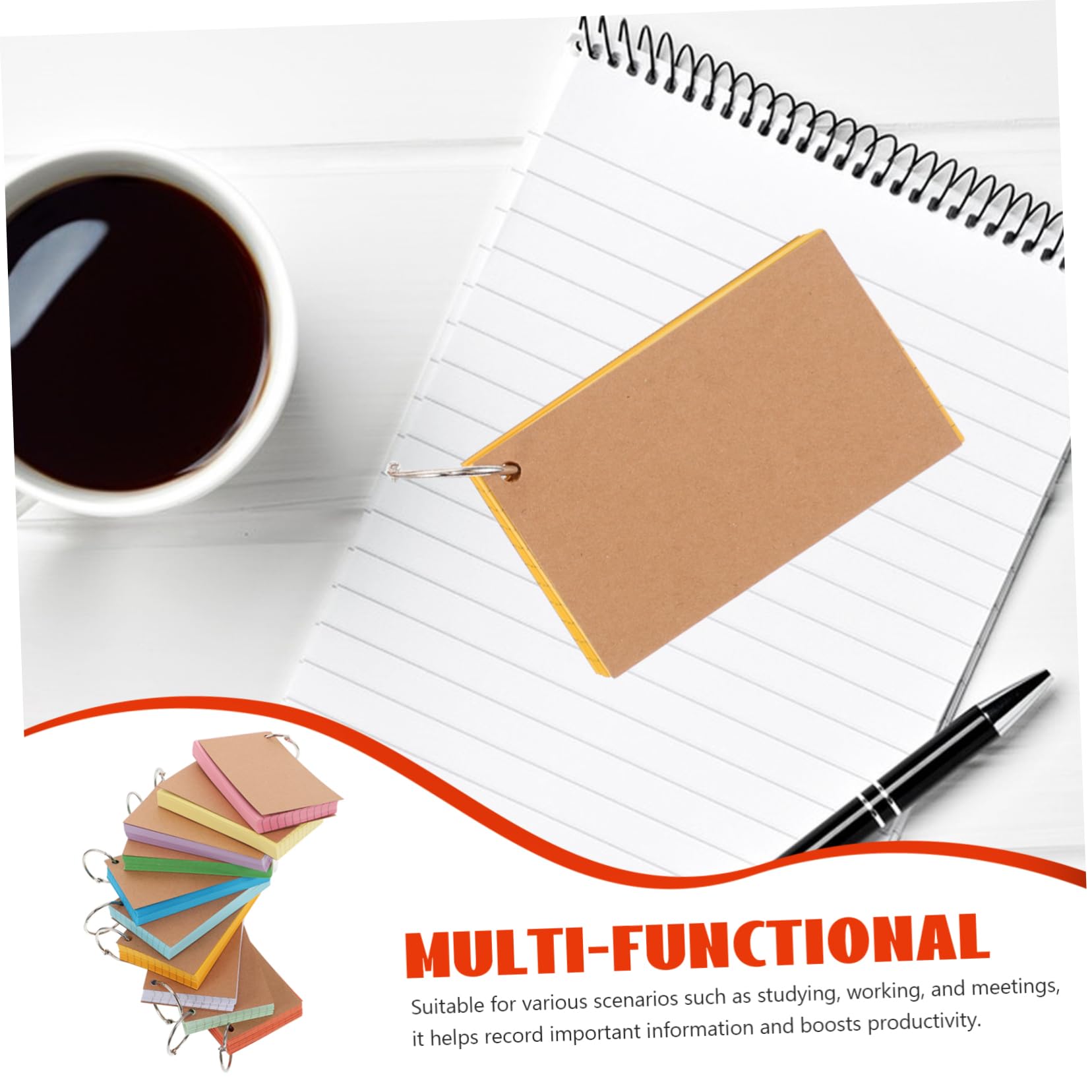 NUOBESTY 10 Piezas Notas Adhesivas Del Índice Americano Tarjetas De Aprendizaje Tarjetas Flash Con Anillos En Portátiles Lindas De Índice Acero Inoxidable