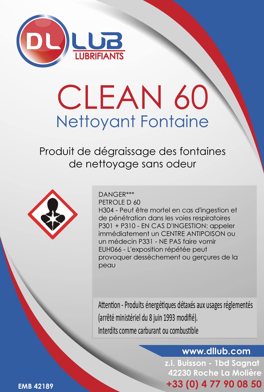 DLLUB - Nettoyant Fontaine Clean 60-25 litres