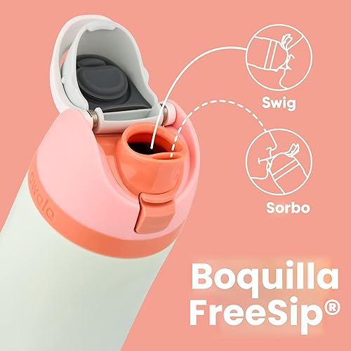 Miniatura 2 de Owala FreeSip - Botella de agua aislada de acero inoxidable con popote para deportes y viajes, sin BPA, 40 onzas, naranjaverde (Camo Cool)