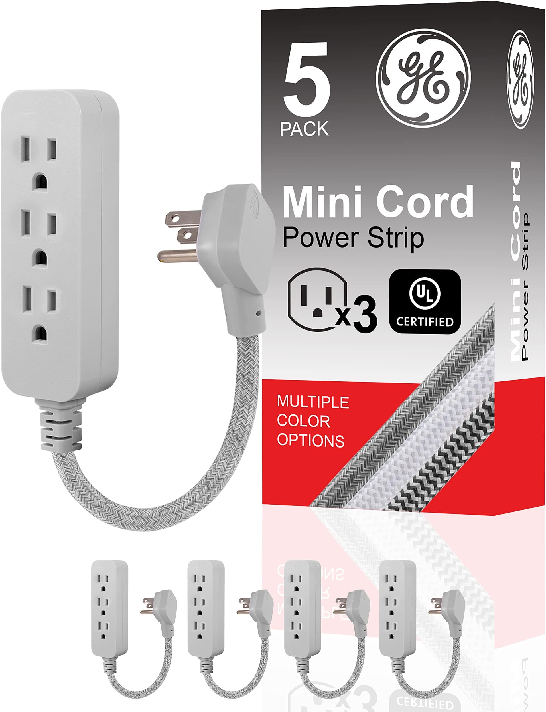 GE 3Outlet Power Strip Extension Cord with Multiple