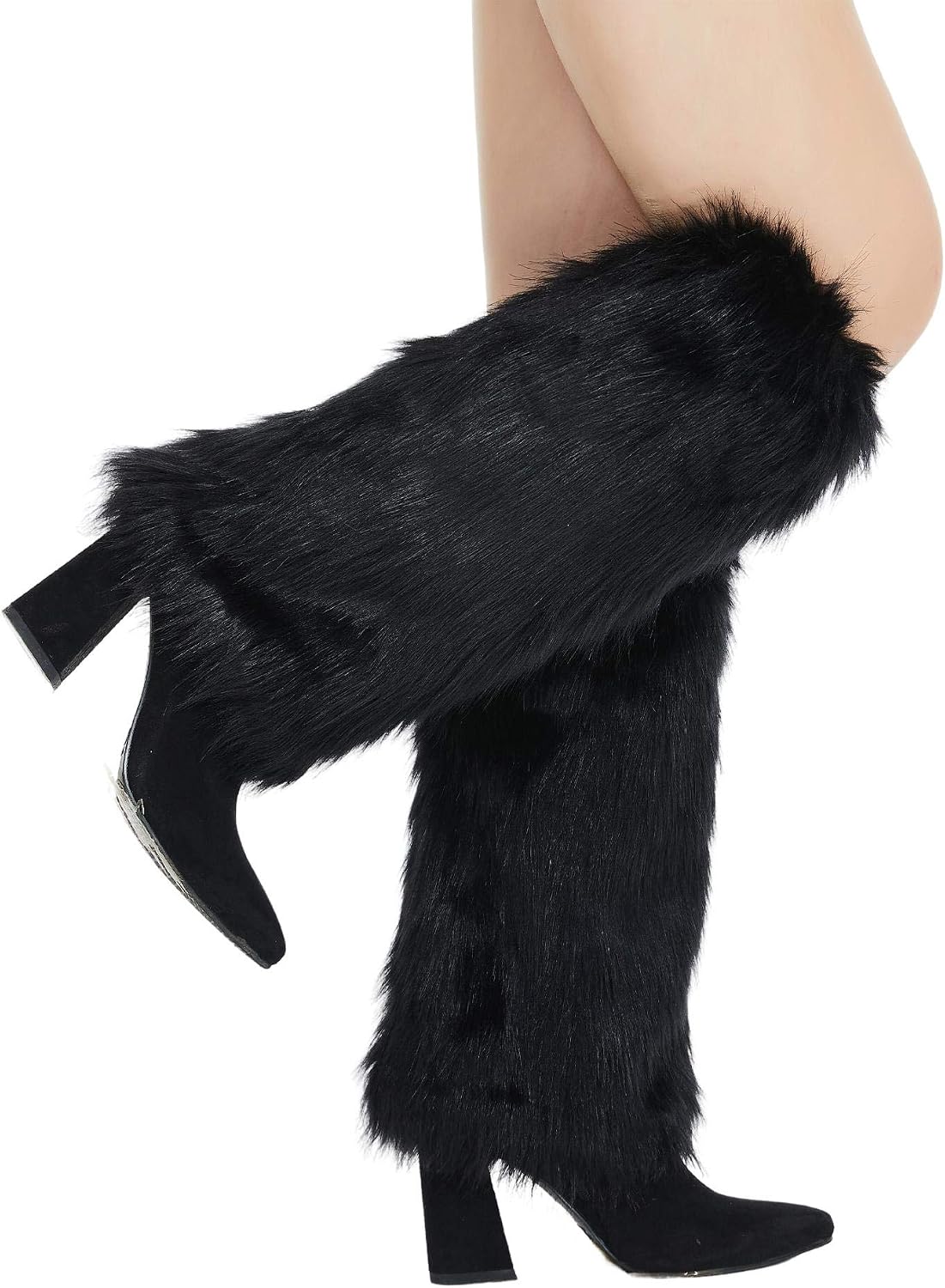 Faux Fur Leg Warmers for Women, Fluffy Boot Cuffs Covers for Halloween, Christmas,Furry Costume Cute Cosplay