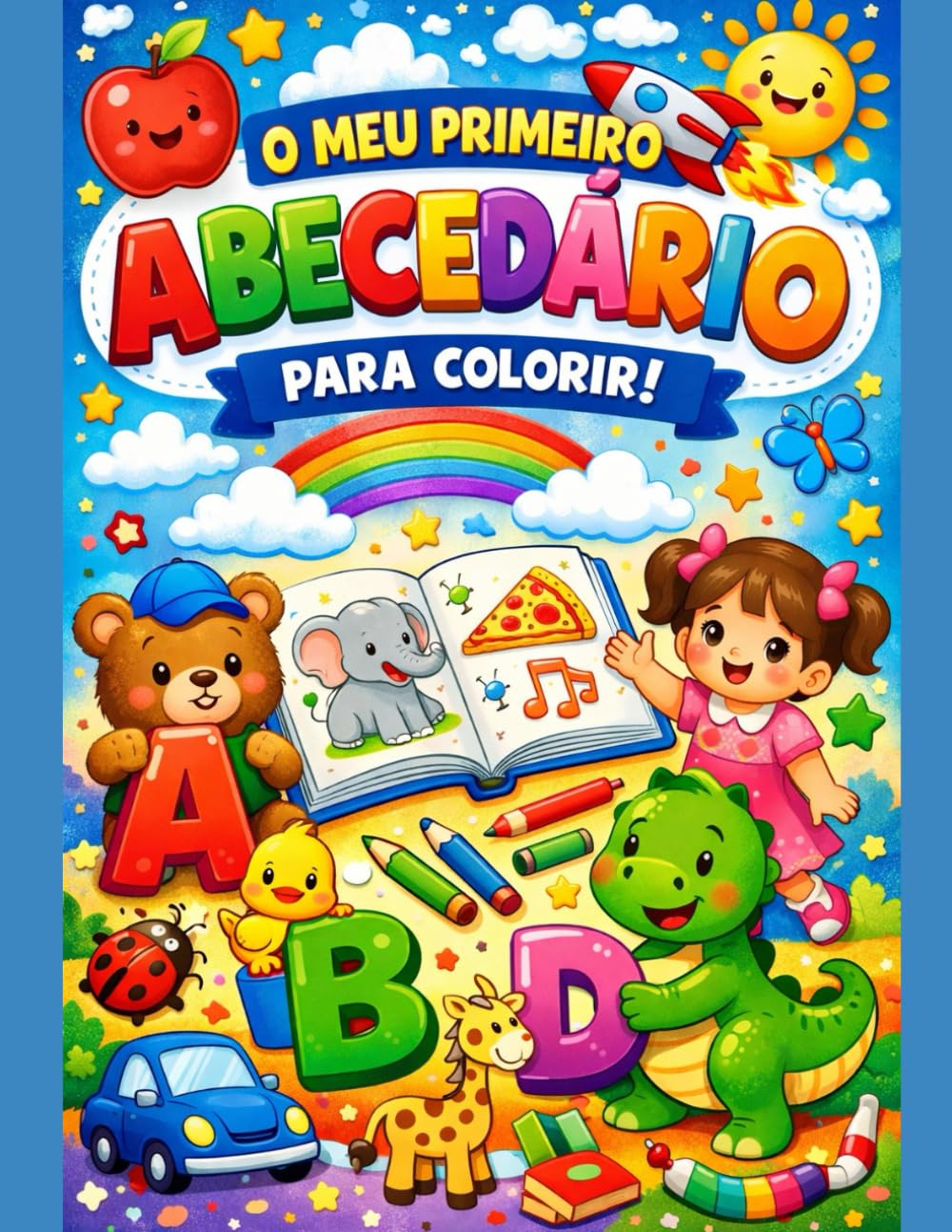 Meu Primeiro Abecedário para Colorir: Livro educativo para crianças | Desenvolve coordenação motora | Ideal para pré-escola e alfabetização