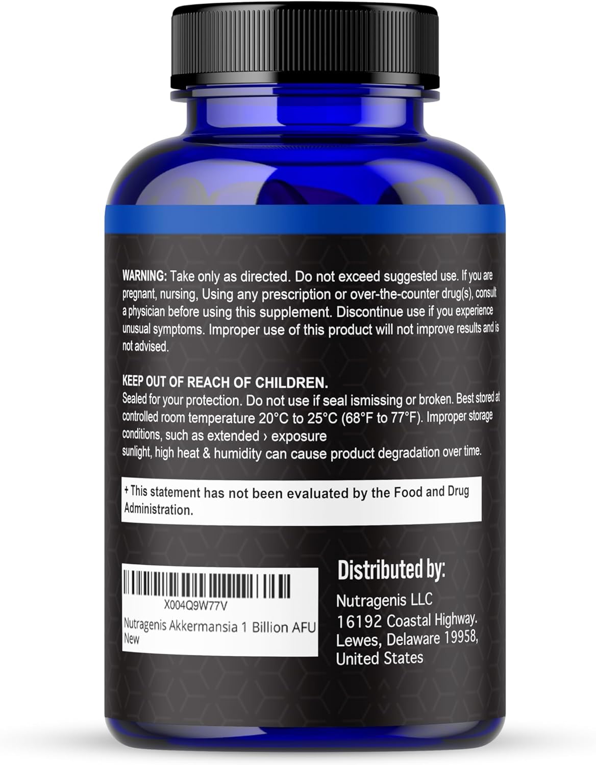 Akkermansia Muciniphila Probiotic – 1 Billion AFU with 390 mg Inulin Prebiotic Fiber – 60 Capsules, 2-Month Supply – Gut Health & Metabolism Support, Daily Probiotic for Men & Women