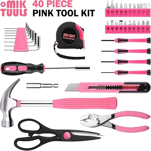 Miniatura 2 de Juego de herramientas de 40 piezas, kit de herramientas pequeñas, caja de herramientas para el hogar general para reparación del hogar, bricolaje,