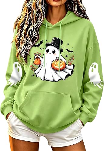 SamLng Women Halloween Hoodie with Long Sleeve Pocket Loose 