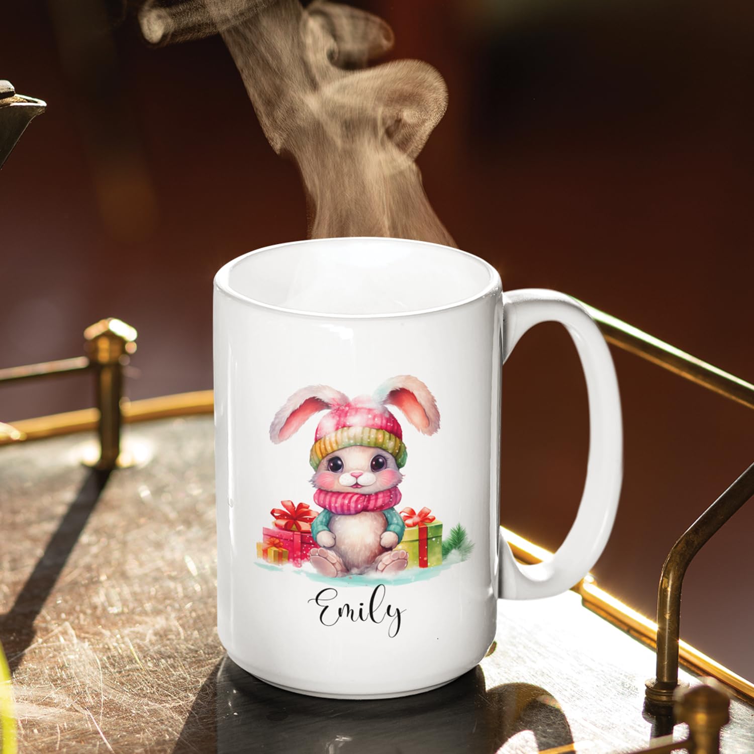 Custom Name Bunny Mug - Personalized Ceramic Cup With Wrendale Design, 11oz Or 15oz, Gift For Animal Lovers - View #11